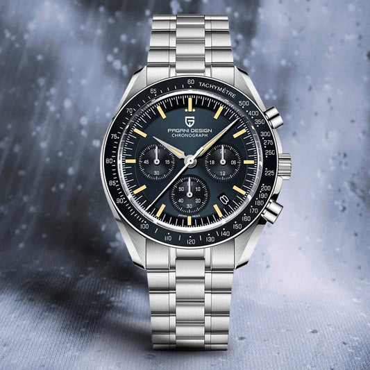 PAGANI DESIGN 2026 New Moon Watch Retro Luxury Quartz Watches For Men Stainless steel Luminous waterproof Sport Chronograph Man