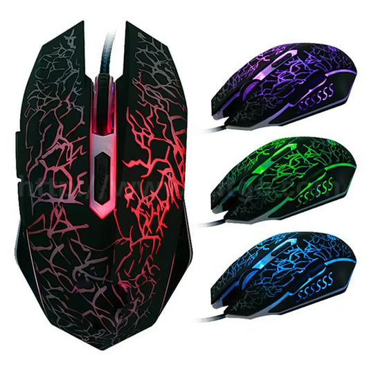 2400 DPI USB Wired Gaming Mouse RGB LED Backlit Ergonomic Computer Mouse for PC, Laptop & MacBook, Professional 6-Button Optical Gaming Mouse