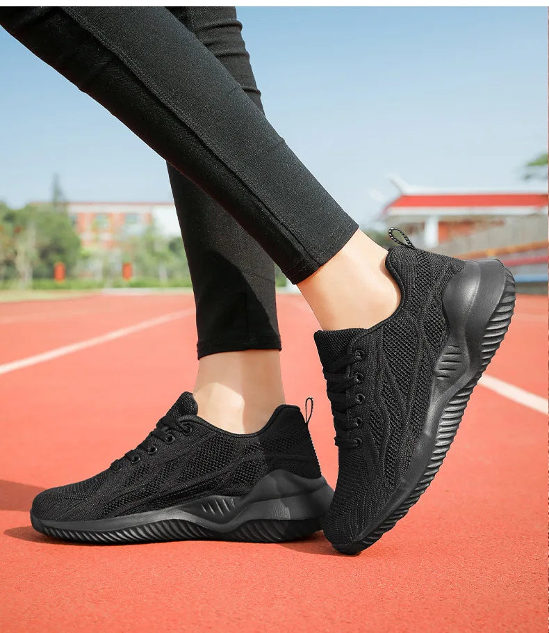 Zapatillas de running para mujer, zapatillas deportivas informales transpirables, ligeras, para gimnasio y deporte al aire libre, cómodas