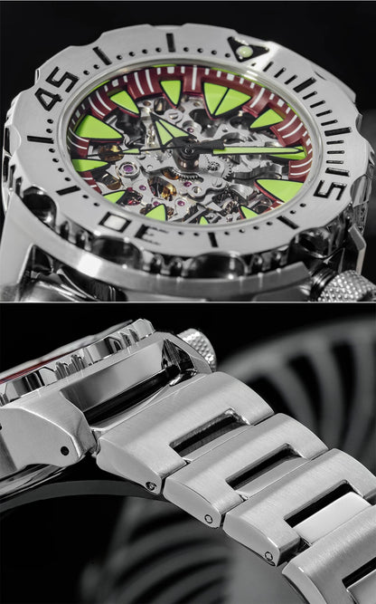 ADDIESDIVE luxury men's skeleton automatic watch sapphire glass BGW9 luminous diver's watch 200m men analog mechanical watches