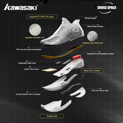 „Kawasaki King Series 2.0“ profesionalūs badmintono bateliai vyrams ir moterims, apsaugantys nuo sukimo, sportiniai, originalūs vyriški teniso bateliai, sportiniai bateliai A3311