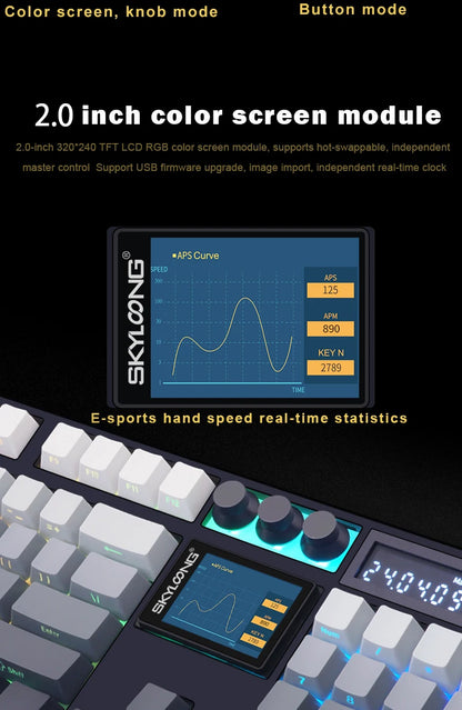 SKYLOONG GK104 Pro Wireless Mechanical Keyboard 100% Custom Keyboard Hot-Swapp Low-noise Switch for PC Gamer office Accessoies