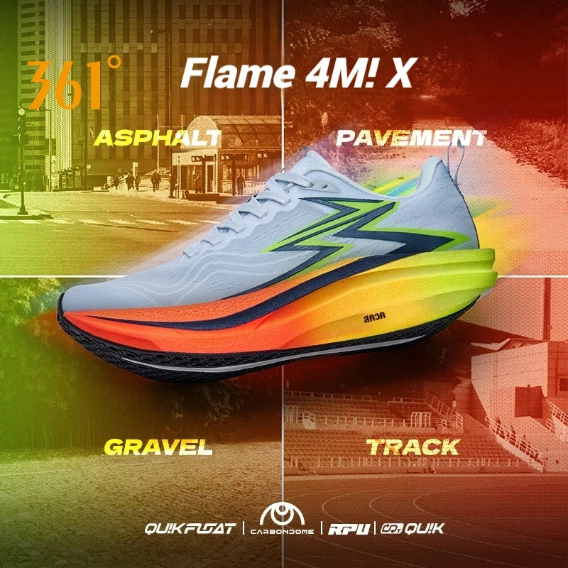361 Degrees Flame 4.0 MIX Herren-Laufschuhe mit Carbonplatte, für Wettkämpfe und Marathon, stabiler Rückprall, verschleißfest, Herren-Sneaker 672512204