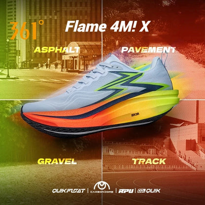 361 Degrees Flame 4.0 MIX Herren-Laufschuhe mit Carbonplatte, für Wettkämpfe und Marathon, stabiler Rückprall, verschleißfest, Herren-Sneaker 672512204