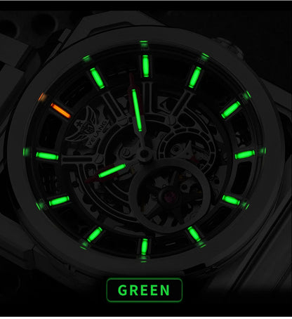Yelang V1216 Men Watch Luxury Brand Watch 42mm Hollow Dial Japan MIYOTA 8N40 Automatic Movement 100M Waterproof Watch Luminous