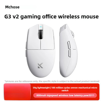 MCHOSE G3 V2 PRO brezžična miška Bluetooth s tremi načini povezave, ergonomska in lahka, za prenosnik, pisarno, gaming in računalniške dodatke