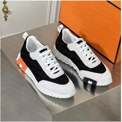 26SS Men's Casual Leather Running Shoes Breathable Low-Top Sneakers Black Comfortable Anti-Odor Rubber Sole All-Season Wear