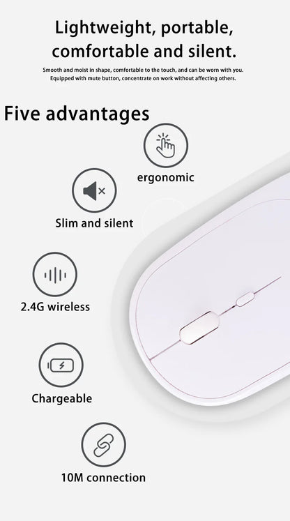 Mysz bezprzewodowa Lenovo USB, ładowalna, ergonomiczna, regulowane DPI, cicha, biurowa, 2.4G Bluetooth, optyczna, elektryczna mysz do gier i biura