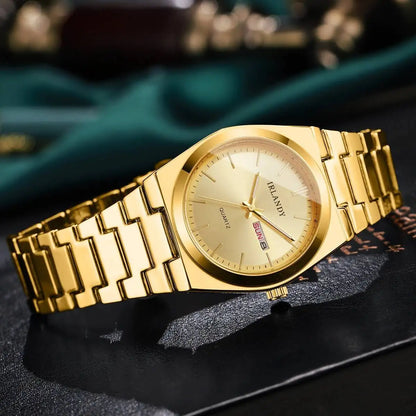 Luxury Mens Calendar Quartz Wristwatches Fashion Men Business Watches Clock Gift Reloj Hombre（Without Box）