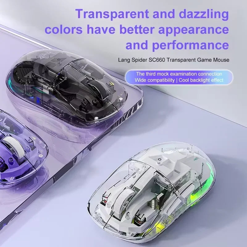 AULA SC660 Wireless Bluetooth Mouse E-sports Mouse Three-Mode Connection Lightweight Mouse Type-C Charging Game Office Girls Boys