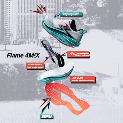 361 Degrees Flame 4.0 MIX Herren-Laufschuhe mit Carbonplatte, für Wettkämpfe und Marathon, stabiler Rückprall, verschleißfest, Herren-Sneaker 672512204