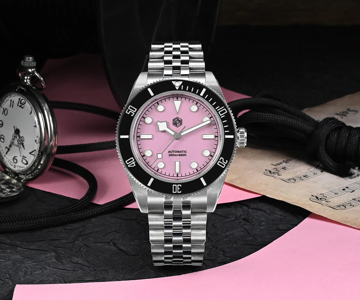 San Martin New 40mm BB Diver Watch Top Brand Classic Mens Watches NH35 Automatic Mechanical Sapphire Waterproof Reloj SN0128