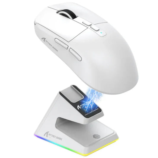 Attack Shark X6 Lightweight Wireless Gaming Mouse, Tri-Mode Bluetooth & 2.4G Gaming Mouse, 26,000 DPI RGB Charging Dock, PAW3395 Sensor