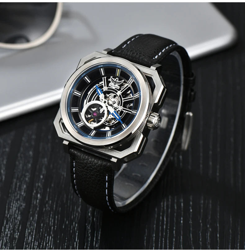 Yelang V1216 Men Watch Luxury Brand Watch 42mm Hollow Dial Japan MIYOTA 8N40 Automatic Movement 100M Waterproof Watch Luminous