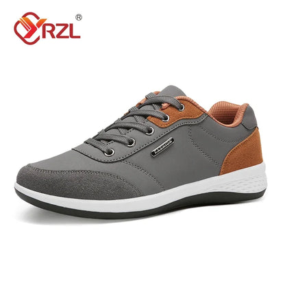 YRZL Herrenschuhe Frühling Herbst Wasserdichte Walking-Sneaker Freizeit-Ledersportschuhe für Herren Rutschfestes Schuhwerk Tennis für Herren