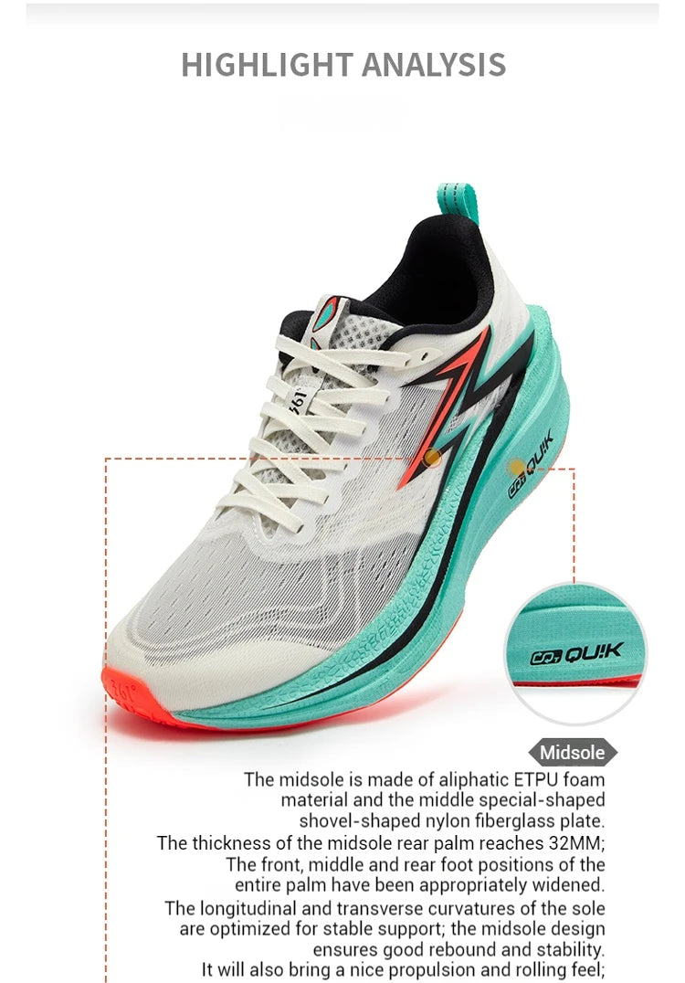 361 Degrees Flame 4.0 MIX Herren-Laufschuhe mit Carbonplatte, für Wettkämpfe und Marathon, stabiler Rückprall, verschleißfest, Herren-Sneaker 672512204