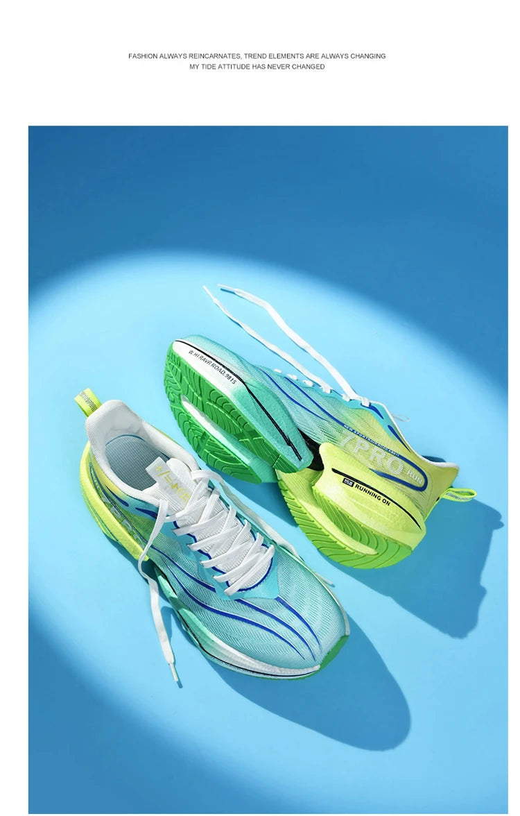 New Men's Carbon Plate Sneakers Outdoor Soft Sole Mesh Sports Shoes Running Shoes Light Anti-Slip Casual Couple Tennis Shoes