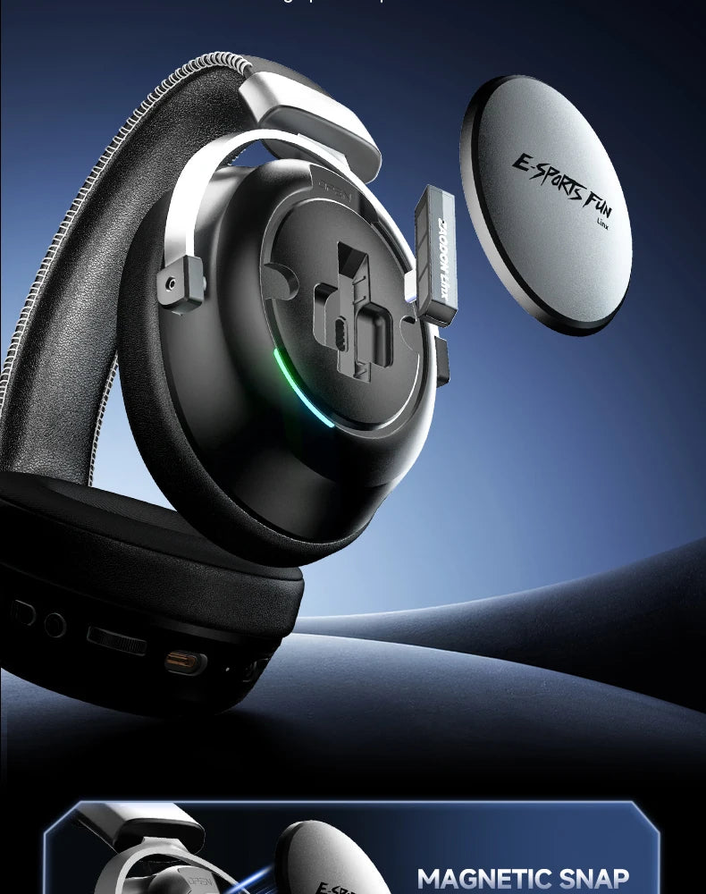 HaaYot Professional Wireless Gaming Bluetooth 6.0 Headset, 7.1 Virtual Surround Sound, Low Latency 15ms for PC, PS5, Mobile, Switch