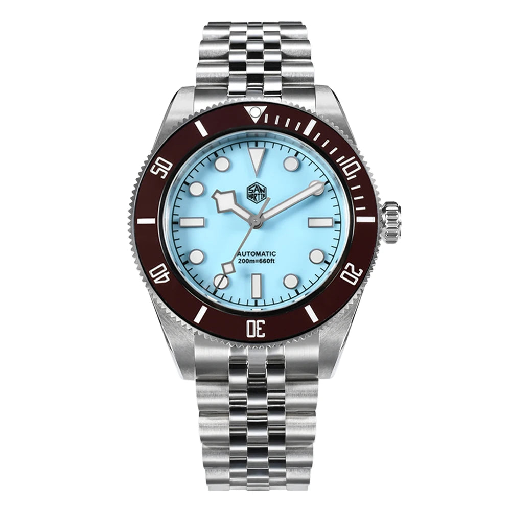 San Martin New 40mm BB Diver Watch Top Brand Classic Mens Watches NH35 Automatic Mechanical Sapphire Waterproof Reloj SN0128