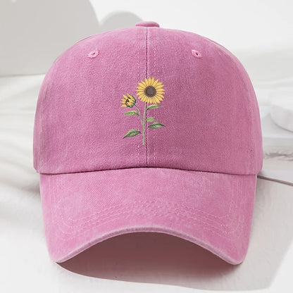 Casquette de baseball « Dad Hat » au motif rétro de tournesols, adaptée aux sports de plein air, à la pêche et au camping, casquette de randonnée