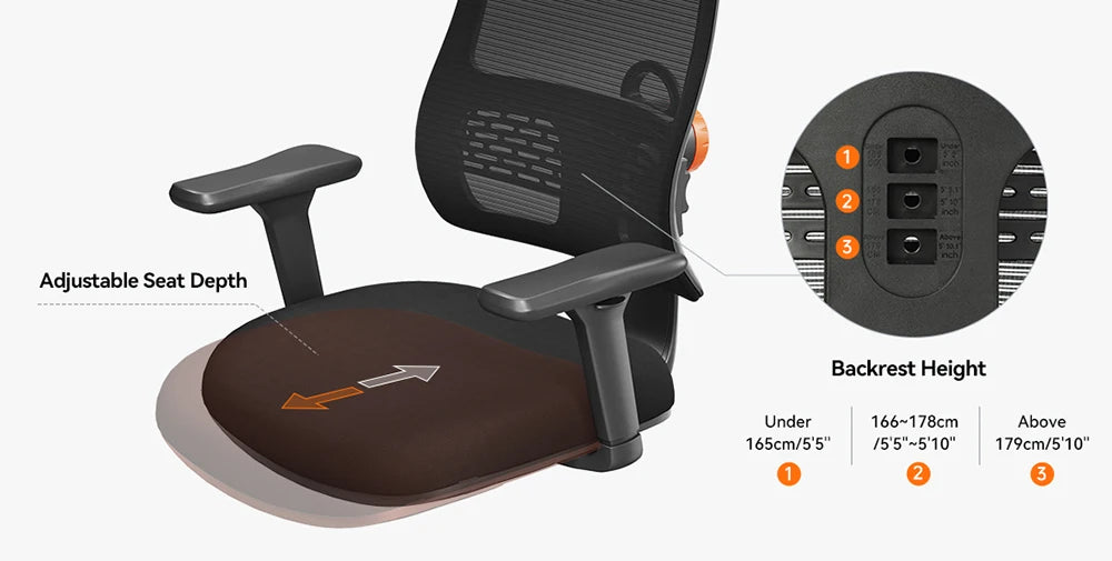 NEWTRAL MAGICH003 Ergonomic Office Chair,Adaptive Lower Back Support Gamer Chair,Adjustable Headrest Seat Depth Office Chair
