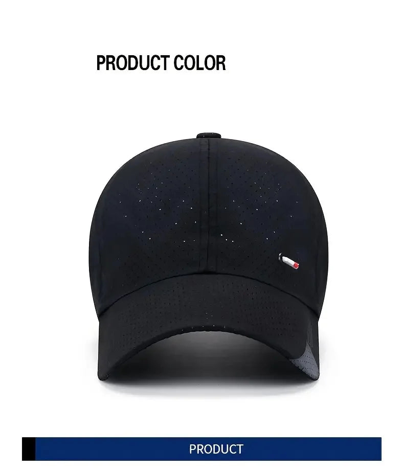 Casquette de baseball ultra-respirante à séchage rapide - Légère et ajustable, avec une visière en bec de canard tendance - Idéale pour les sports de plein air