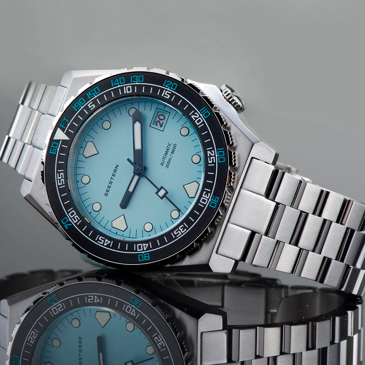 SEESTERN SUB600T Mens Diver Watch Automatic NH35 Movement Ceramic Bezel Lume Mechanical Wristwatches Sapphire Waterproof V3