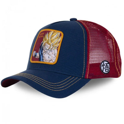 Dragon Ball Son Goku-Kappe, Sommer-Reisekappe mit Schirm, Herren-Kappe mit Stickerei, Hip-Hop-Mesh-Kappe, Sonnenvisier, Baseballkappe, Outdoor-Sport