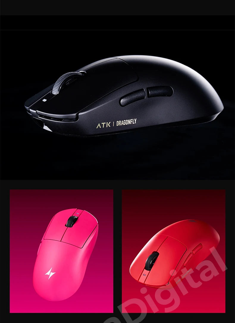 ATK Dragonfly A9 Ultimate Ασύρματο Gaming Mouse A9 Air PAW3950 Εξαιρετικά Ελαφρύ Εργονομικό Ποντίκι E-sports για Gamer FPS CSGO A9 Ultra