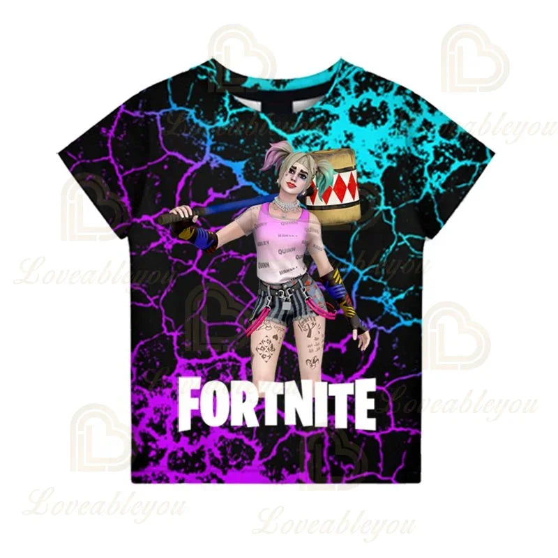 Fortnite Victory Royale Ninja Fashion 3D T-Shirts Summer Short Sleeve Children Clothing Cartoon Print Baby Clothes Kids T Shirt