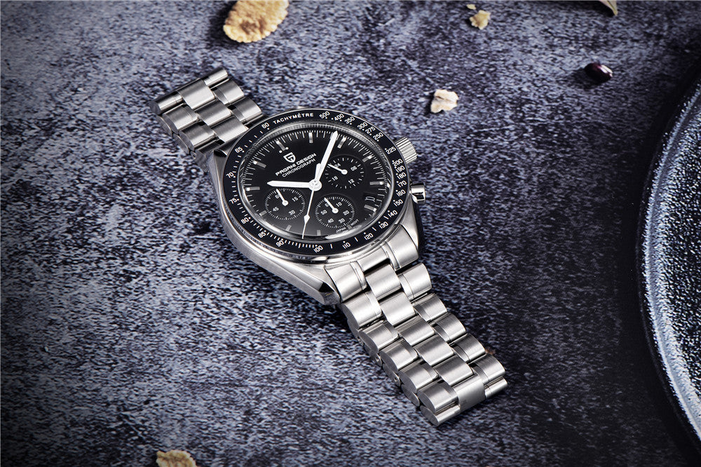 PAGANI DESIGN 2026 New Meteorite pattern dial Luxury Quartz Watch For Men Speed Sport Chronograph AR Sapphire crystal Wristwatch