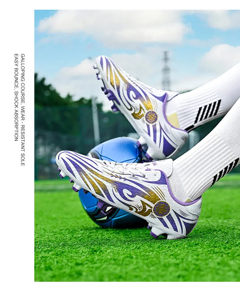 Scarpe da calcio originali da uomo, scarpe da allenamento, scarpe da calcio per bambini antiscivolo da esterno con tacchetti lunghi, scarpe da futsal da uomo, taglie 32-45