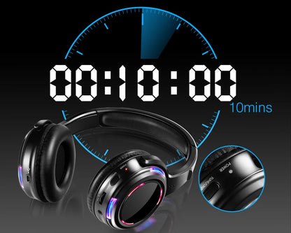 Professional Led Flashing Light Silent Disco Wireless Headphones- RF Wireless Headset for Quiet Party DJ Clubbing Party