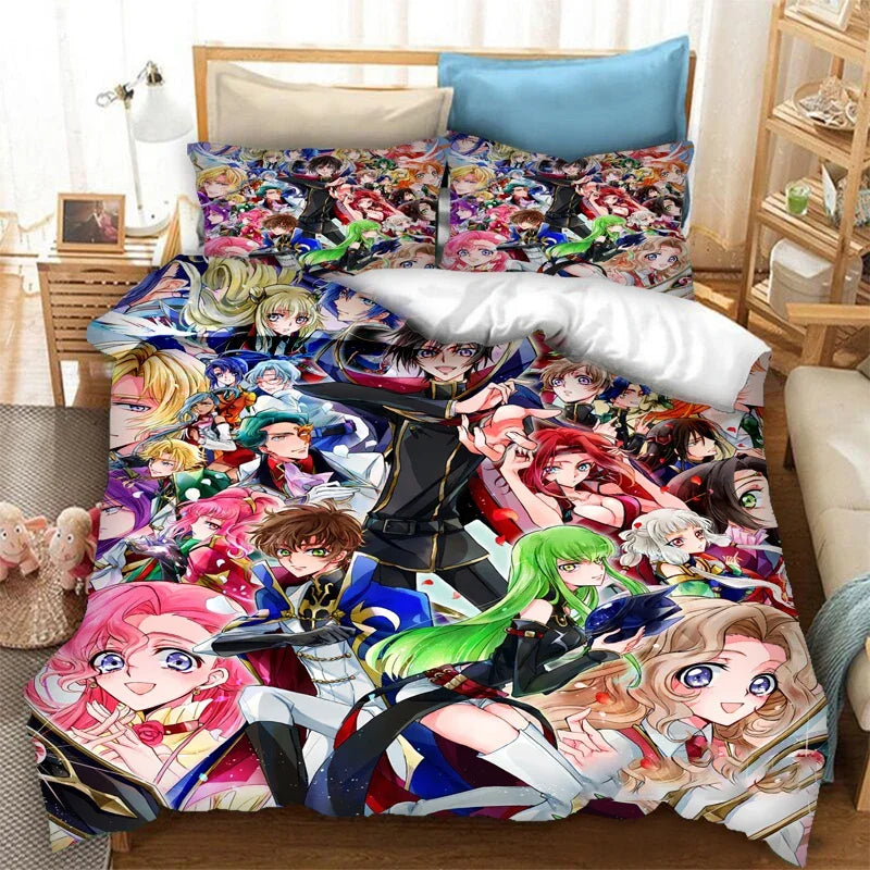 Fashion 3D Printed Anime Code Geass Duvet Cover 2/3pcs Bedding Set Double Twin Full Queen King Adult Kids Bedclothes Quilt Cover