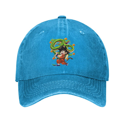 Retro Kamehameha Kid Goku Anime Baseball Caps Unisex Distressed Cotton Headwear Dragon Ball Outdoor Workouts Gift Hats Cap, produit gaming premium Fraquane