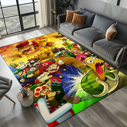Retro Mario Cartoon  Area Rug,Carpet Rug for Home Living Room Bedroom Sofa Doormat Decor,Kids Play  Floor Mat