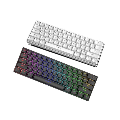 Mechanical Keyboard Gamer Keyboards Mini USB 61-Key Computer 60% Kit Upgrade Wired Ergonomic Semi-Mechanical White Teclado PC