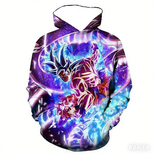 2025 Hot Sale Trend Hip-Hop Hooded Sweatshirt Kids Adults Dragon Ball Battle Suit 3D Print Hoodie Sports Sweatshirt Top Clothing