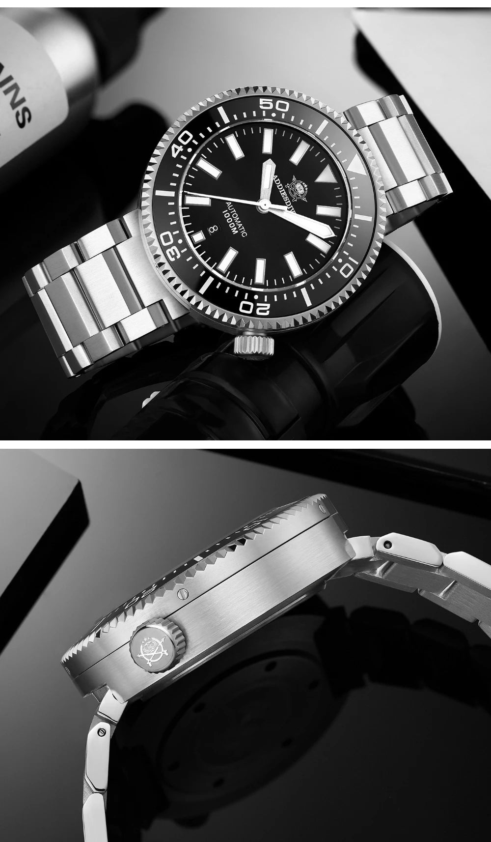 ADDIESDIVE Men's Luxury Watch 1000m Diver's Watch Waterproof Luminous Sapphire Glass Reloj Hombre Automatic Mechanical Watches