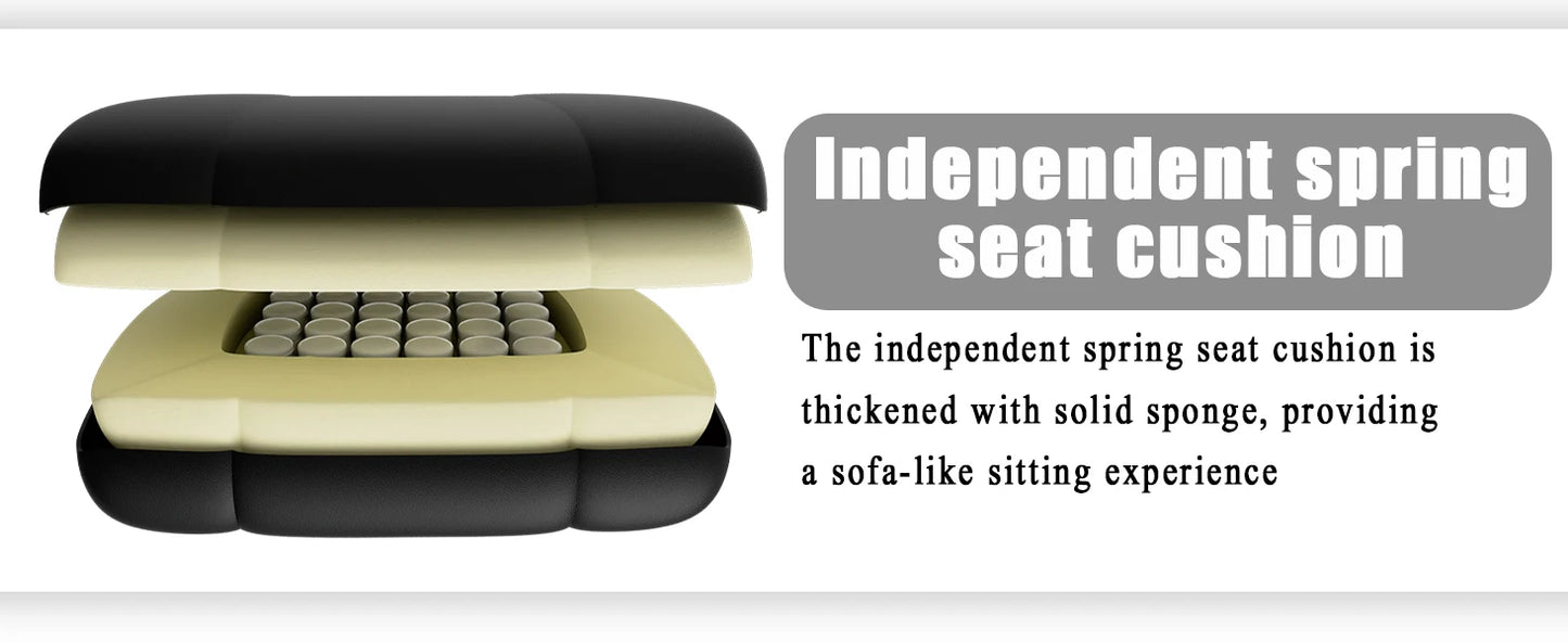 Ergonomic Gaming Chair, Electronic Gaming Chair With Pocket Spring Pad And Footrest, Height Adjustable Computer Chair