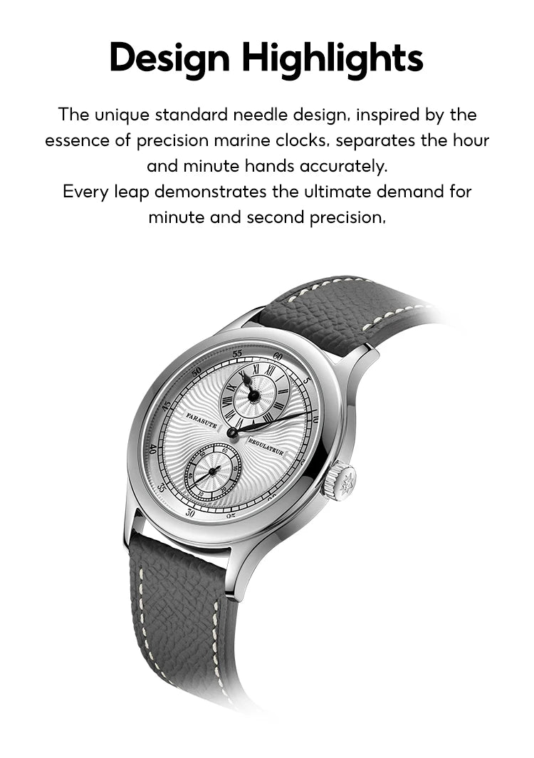 FARASUTE Manual Mechanical Men's Watch Seagull Movement Sappnt Sapphire Crystal Business Waterproof Regulateur Men Watch Reloj