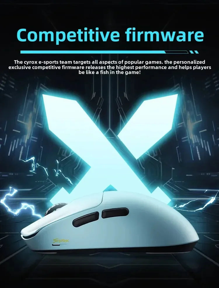 SCYROX V6 nieporowata bezprzewodowa mysz e-sportowa 40g 750IPS z odbiornikiem 8k, szybka reakcja, 3950, wysoka jakość, 8KHz, mysz gamingowa