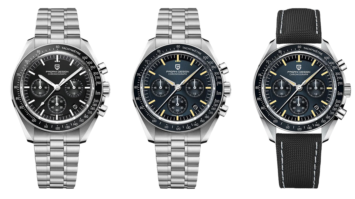 PAGANI DESIGN Nouvelle CK2988 Moon Watches Montre rétro de luxe à quartz pour homme Verre saphir Chronographe de vitesse Montre-bracelet pour homme