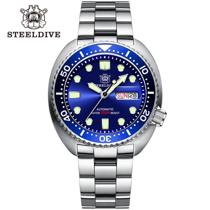 STEELDIVE Brand Classic Design SD1972 45mm Case Ceramic Bezel Sapphire Glass NH36 Automatic Movement Day and Date Sports Watches
