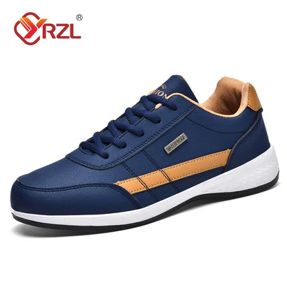 YRZL Herrenschuhe Frühling Herbst Wasserdichte Walking-Sneaker Freizeit-Ledersportschuhe für Herren Rutschfestes Schuhwerk Tennis für Herren