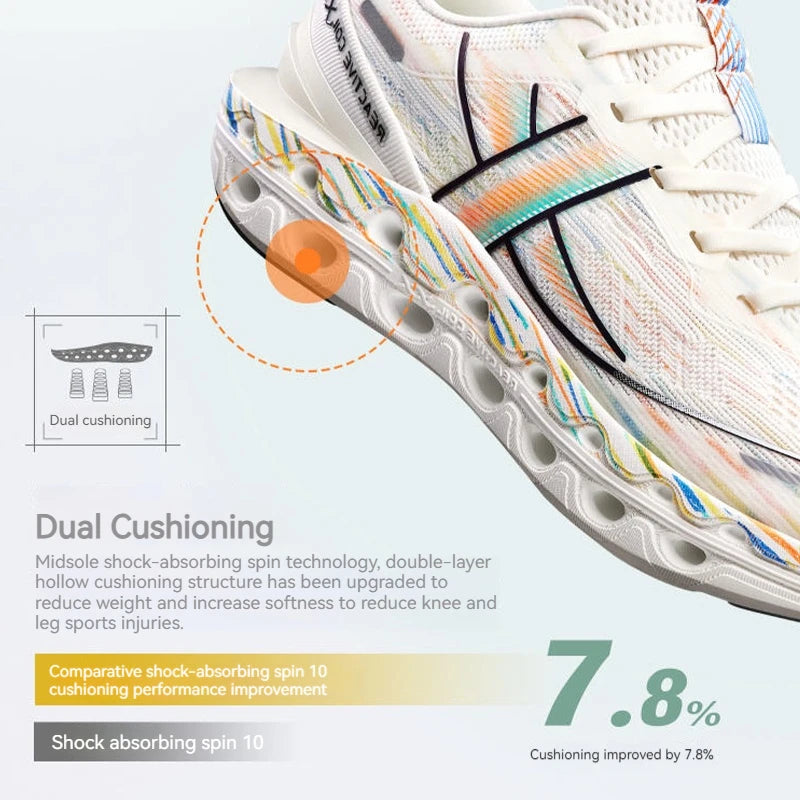 Xtep Reactive Coil 11.0 vyriški bėgimo batai, vasariniai sportiniai batai su smūgių sugėrimu, elastingi minkšti sportbačiai 976219110026