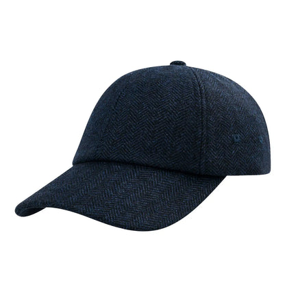 BOTVELA Herren-Baseballkappe aus Wolltweed, lässiger Stil, weich, verstellbar, unstrukturiert