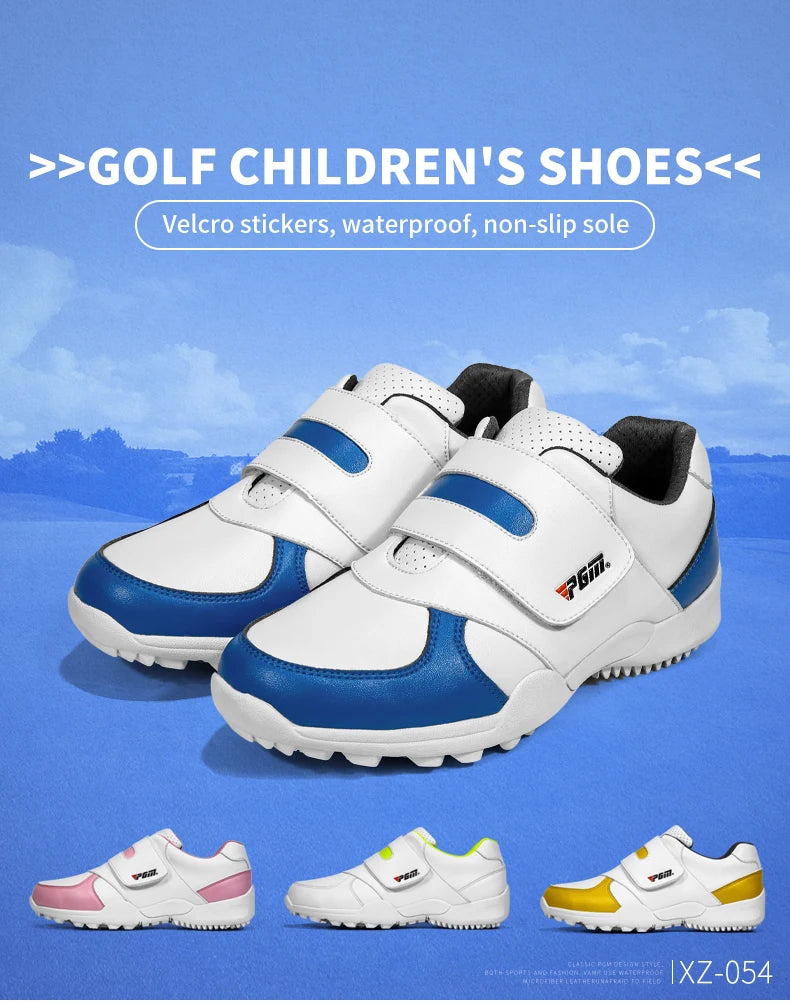 PGM Barn Flickor Pojkar Golfskor Halkfria Läder Utomhus Barnsneakers Sportskor XZ054