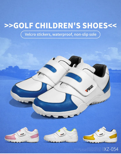 PGM Barn Flickor Pojkar Golfskor Halkfria Läder Utomhus Barnsneakers Sportskor XZ054