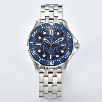 Parnsrpe Nouvelle montre de plongée automatique Miyota 8215 pour homme, sport de luxe, cadran vert, luminescent, verre saphir, date, étanche, bus